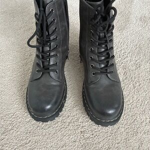 Sleek Gray Women's Combat Boots